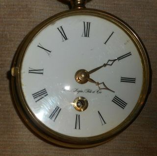 Vintage Key Wind Henri Lagin Fils Et Cie Wall Clock Pocket Watch Brass Germany