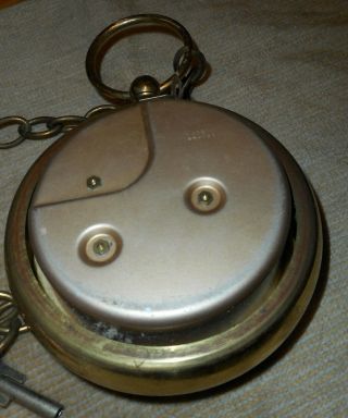 VINTAGE KEY WIND HENRI LAGIN FILS ET CIE WALL CLOCK Pocket Watch Brass Germany 5