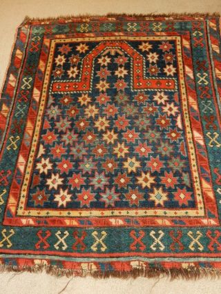 Antique Caucasian Prayer Shirvan Kazak Kuba Oriental Rug Carpet