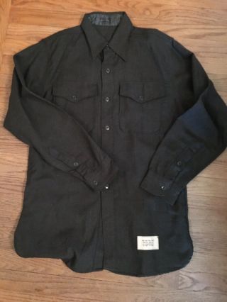 Us Army 1950s Wool Service Dress Shirt - Med