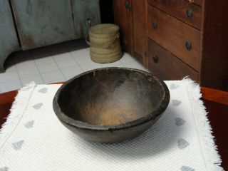 Antique 18th 19th C Hand Carved American Burl Wood Bowl Primitive Maine Find