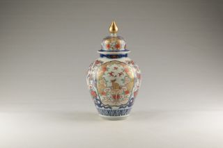 Fine Antique 19thc Japanese Meiji Arita Imari Porcelain Vase & Lid