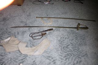 1902 Model Us Army Sword.  Named Officers Sword,  Sword Knot,  And Purchase Bag