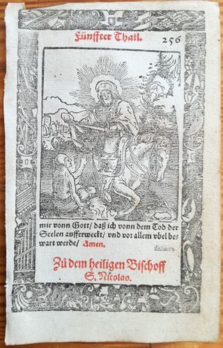 Breviary Hortulus Animae Woodcut Saint Martin - 1550