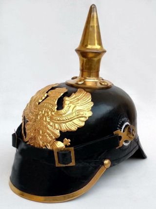 Armor Spike Helmet German Pickelhaube Prussian Leather Ww1 German Leather Costum