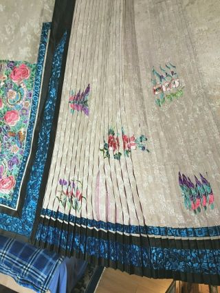 Chinese19thc Embroidered Skirt Pannels 5
