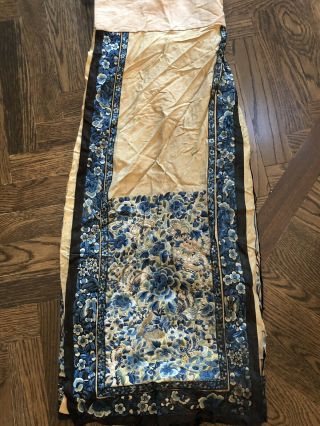 Antique Chinese Silk Hand Embroidered Panel Skirt Fine Butterflies Embroidery 12