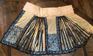 Antique Chinese Silk Hand Embroidered Panel Skirt Fine Butterflies Embroidery