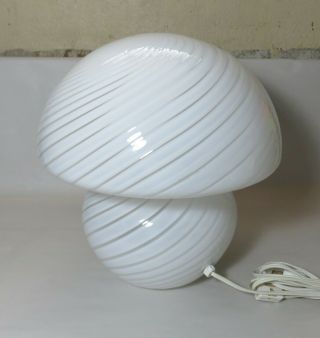 Vintage Murano Glass Swirl Mushroom Lamp Venini Style