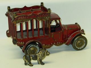 Vintage Cast Iron Kenton Overland Circus Truck,  Lion And Driver,  All 2