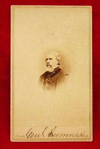 Brady Carte De Visite Of Us General Edwin " Bull Head " Sumner.  Civil War