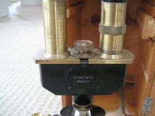Antique Ernst Leitz Wetzlar Microscope No 243486 1925 Binocular With Case GOOD 5