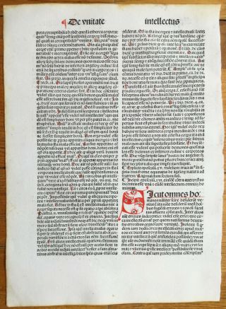 Rubricated Incunable Leaf Folio Thomas Aquinas (28) - 1490 2