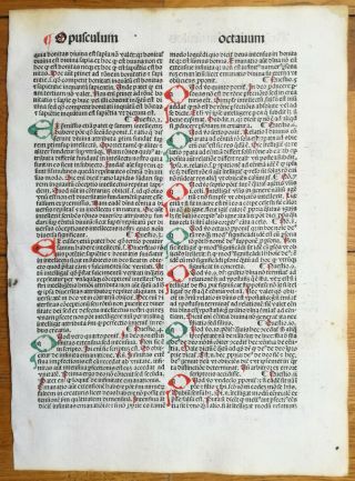 Rubricated Incunable Leaf Folio Thomas Aquinas (27) - 1490 2