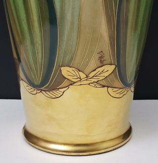 Huge Antique Pickard China Vase Hand Painted Flowers / Tulips Signed F Walter 4