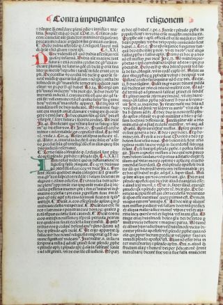 Rubricated Incunable Leaf Folio Thomas Aquinas (16) - 1490 2
