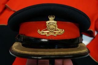 Post WW2 Canadian RCA Artillery Officers Scarlet Mess Dress Cap & Trouser Group 8