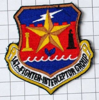 Usaf Military Patch Air Force Hook Loop Tx Ang 147th Fighter Interceptor Group