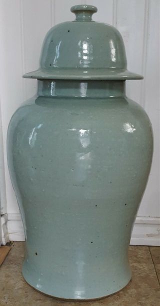 Antique Vintage Large Chinese Celadon Porcelain Jar 18 " Not Vase