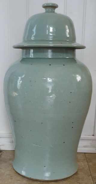 Antique Vintage Large Chinese Celadon Porcelain Jar 18 