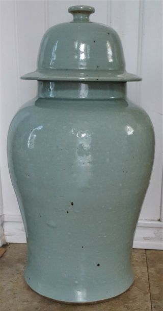 Antique Vintage Large Chinese Celadon Porcelain Jar 18 