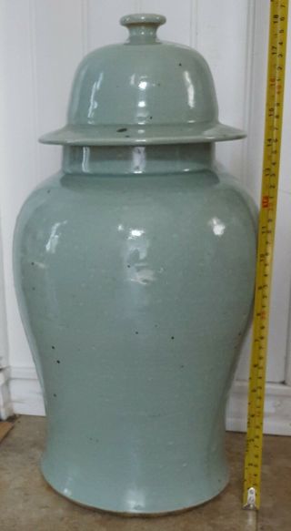 Antique Vintage Large Chinese Celadon Porcelain Jar 18 