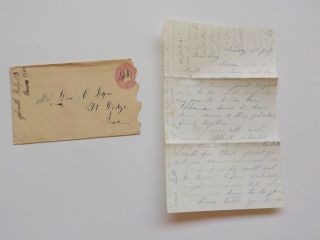 Civil War Letter Fort Dodge Iowa Yatesville Cover 139th Illinois Soldier Army Nr