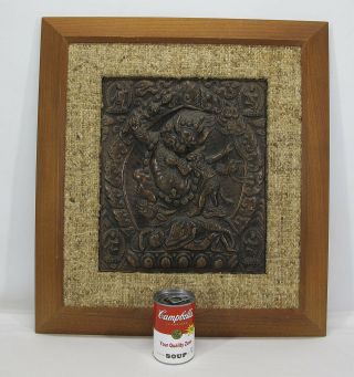 Tibetan Buddhist Demon Yama Fiery Lord of Hell Copper Mandala Repousse Icon yqz 5