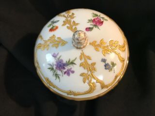 Antique KPM hand painted porcelain set covered bowl & saucer magnificant gilding 3