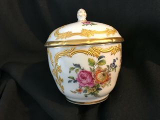 Antique KPM hand painted porcelain set covered bowl & saucer magnificant gilding 9