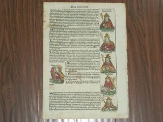 RARE Colored Nuremberg Chronicle Incunabula Leaf,  German Ed,  Page CLXXIII,  1493 3