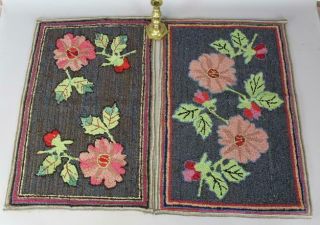 Very Rare Late 19th C Hooked Rugs Early Design And Color By Same Maker 1
