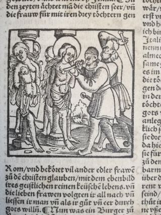 Post Incunable Life Of Saints Heiligenleben Woodcut Women Martyrs 1521