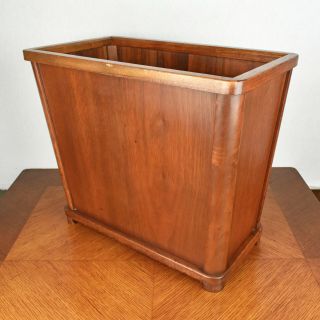 Vintage Mid Century Modern Mcm Nucraft Wood Trash Can Bin Waste Basket Office