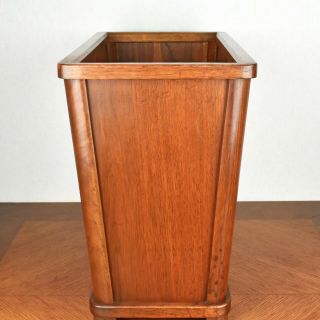 Vintage Mid Century Modern MCM Nucraft Wood Trash Can Bin Waste Basket Office 5