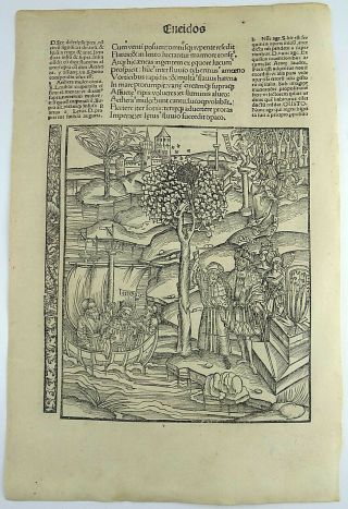 1502 Grüninger Master INCUNABULA WOODCUT Bees - King Latinus & Oracle 2