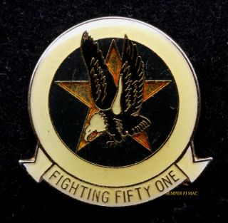 Vf - 51 Fighting Screaming Eagles Hat Lapel Pin Us Navy Uss Cag F - 14 F4 F8