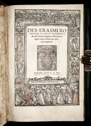 1519 Erasmus Annotations To Greek - Latin Testament Bible Reformation Binding
