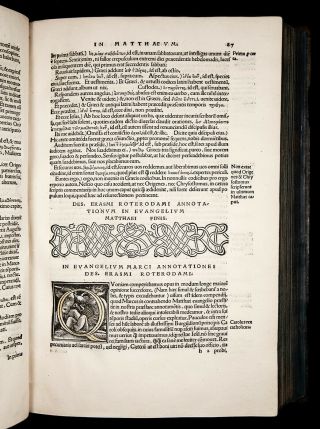1519 ERASMUS Annotations to GREEK - LATIN TESTAMENT Bible Reformation BINDING 5