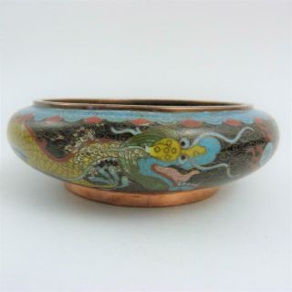 19TH CENTURY CHINESE CLOISONNE BRUSH WASHER,  TWIN DRAGONS,  DAOGUANG PERIOD 7
