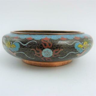 19TH CENTURY CHINESE CLOISONNE BRUSH WASHER,  TWIN DRAGONS,  DAOGUANG PERIOD 9