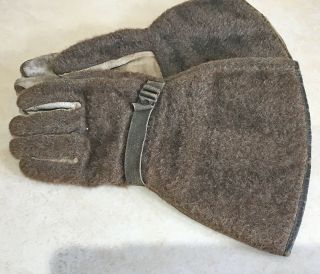 Ww1 Canadian Or British Leather Royal Flying Corps Gaunlet Gloves