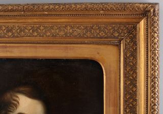 Pr 19thC Antique French Empire Portrait Oil Paintings Husband & Wife Gilt Frames 4
