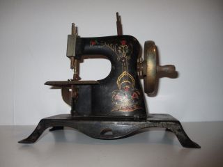 Toy child ' s sewing machine 1920 ' s full body model CASIGE Germany Art Nouveau 8