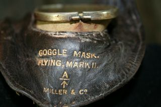 Circa 1917 RFC/RAF Pilot ' s Mark II Goggles Well Marked 3