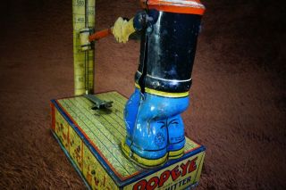 30s J.  Chein Popeye Heavy Hitter Vintage Tin Wind up Toy USA 9