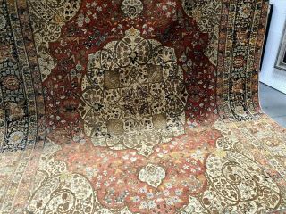 Auth: Antique Persian Hadji Jalili Type Tabrize Organic Wool Beaty 8x11 Nr