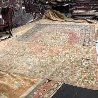 Auth: Antique Persian Hadji Jalili Type Tabrize Organic Wool Beaty 8x11 NR 2