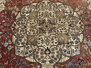 Auth: Antique Persian Hadji Jalili Type Tabrize Organic Wool Beaty 8x11 NR 4