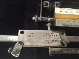 ANTIQUE 118 YR OLD IMPROVED WILLIS PLANIMETER BY JAMES L ROBERTSON & SONS 1901 2